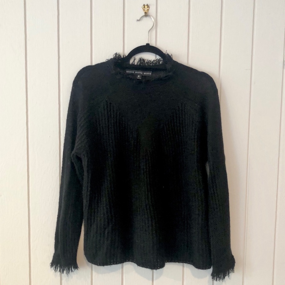 HYFVF Black Fringe Sweater